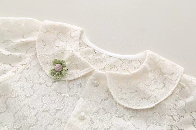 White Eyelet top with Wide shorts set