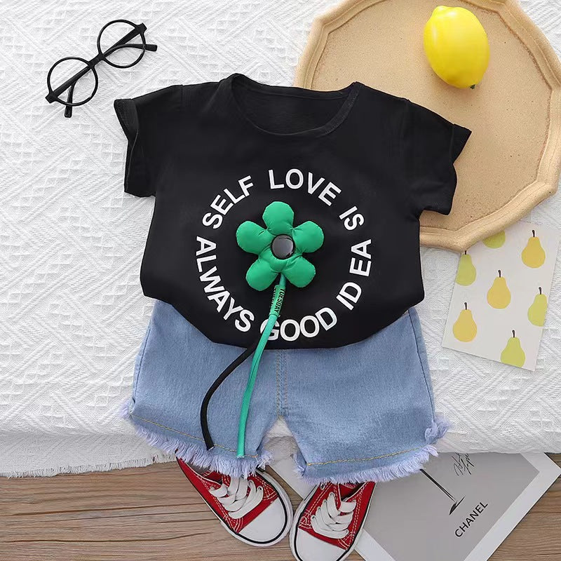Self Love Denim Shorts Set