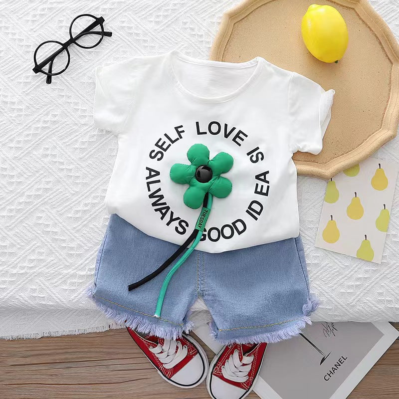 Self Love Denim Shorts Set