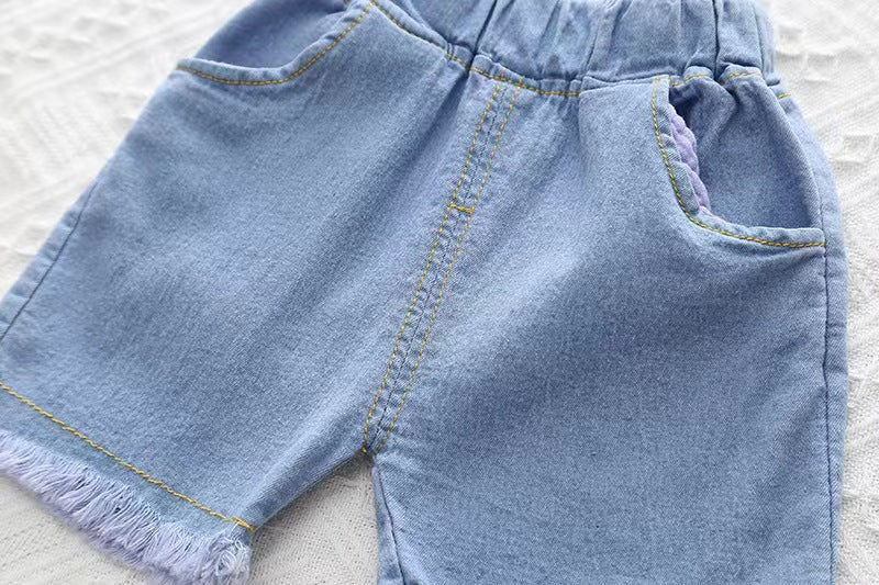 Braided hair Denim Shorts Set