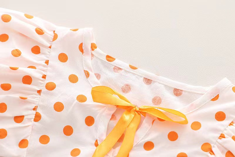 Polka Dot Denim Shorts Set