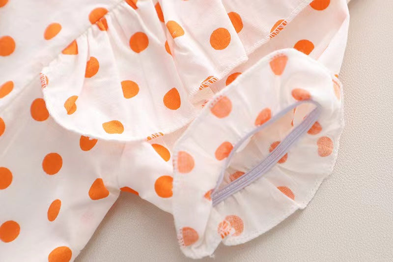 Polka Dot Denim Shorts Set