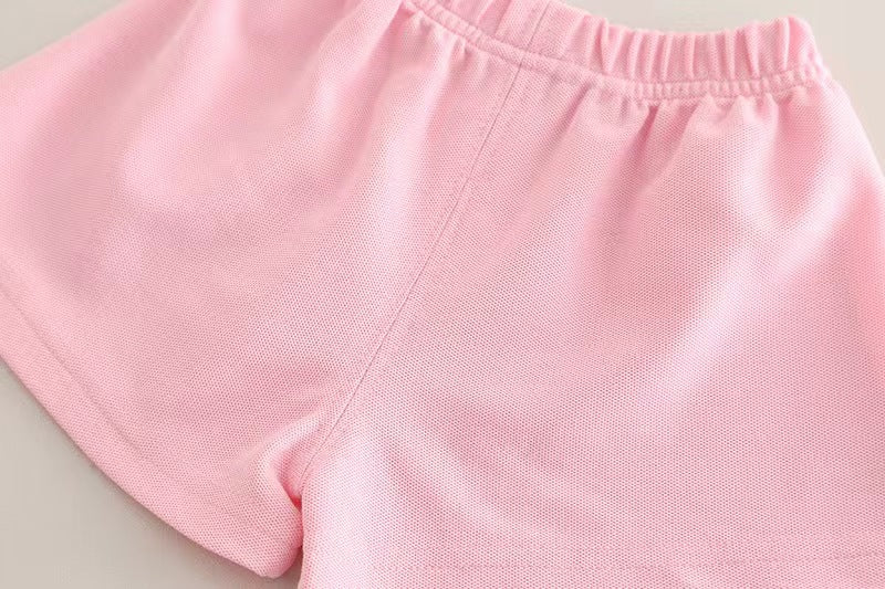Flower Buttons Shorts Set