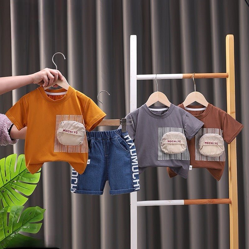 3D pocket Short Set