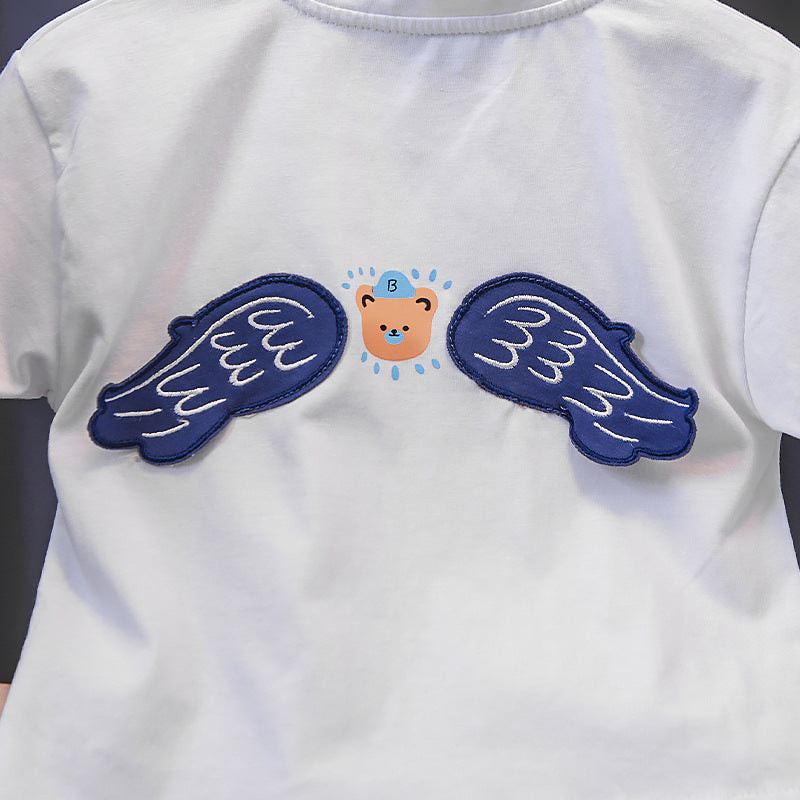 Angel Bear Denim Shorts Set