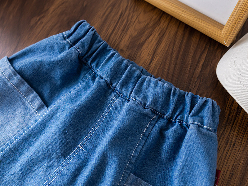 Denim Shorts Set