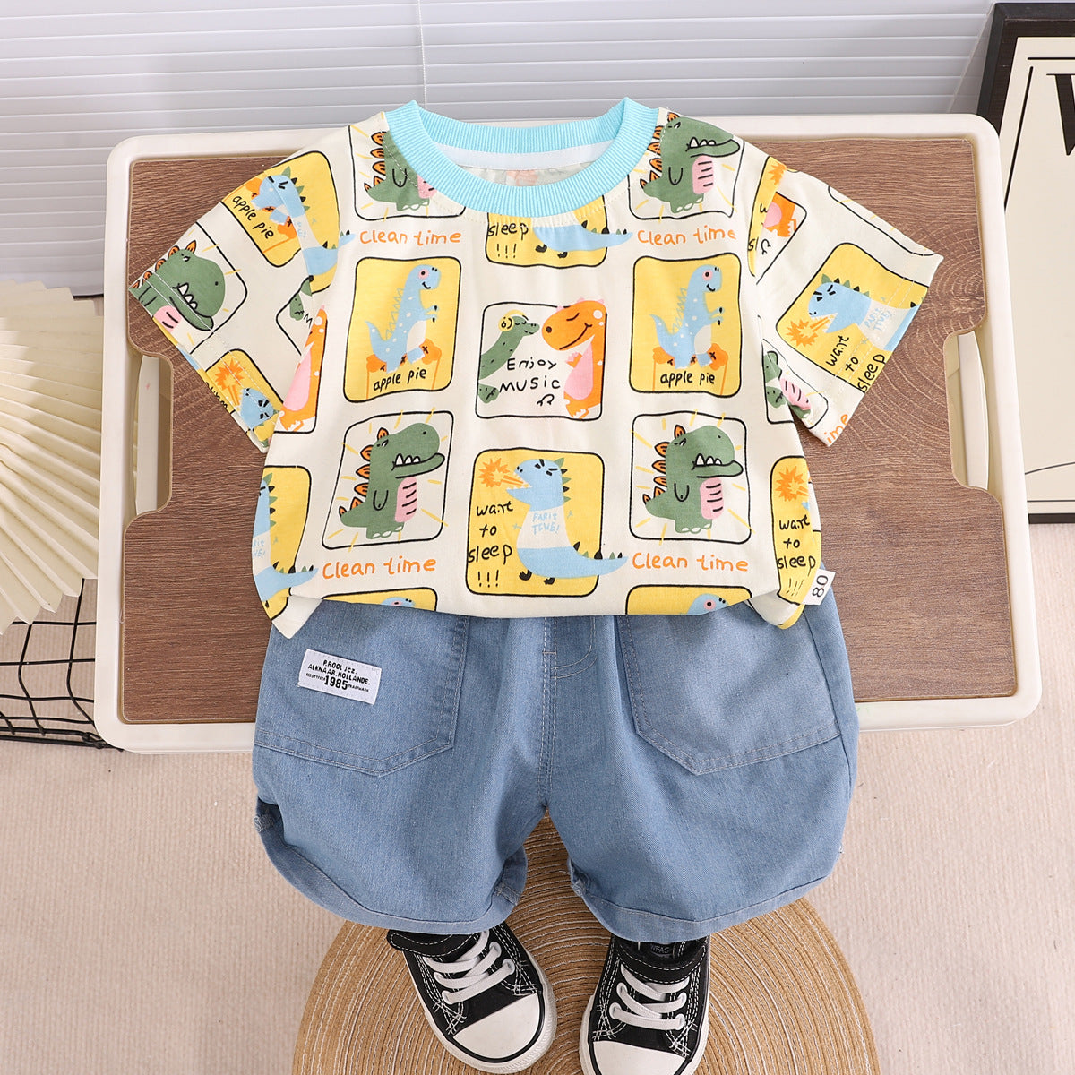 Dinosaur Tshirt Denim Set