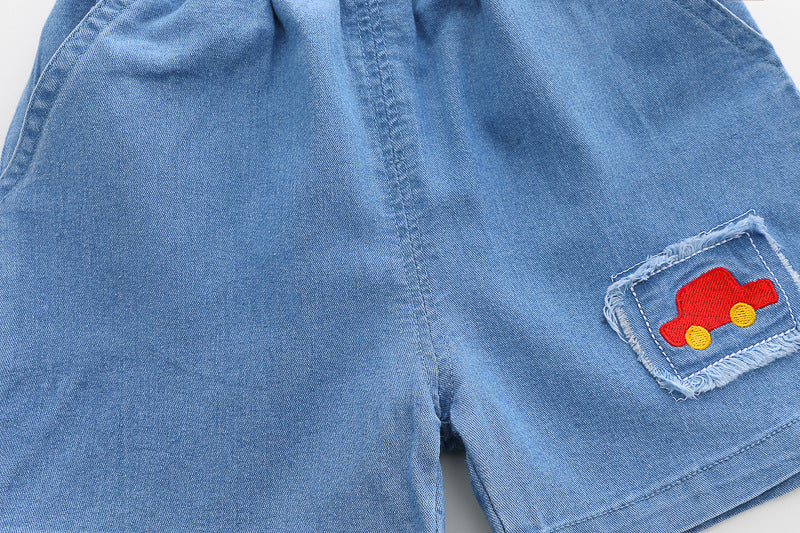 Car Denim Short Set