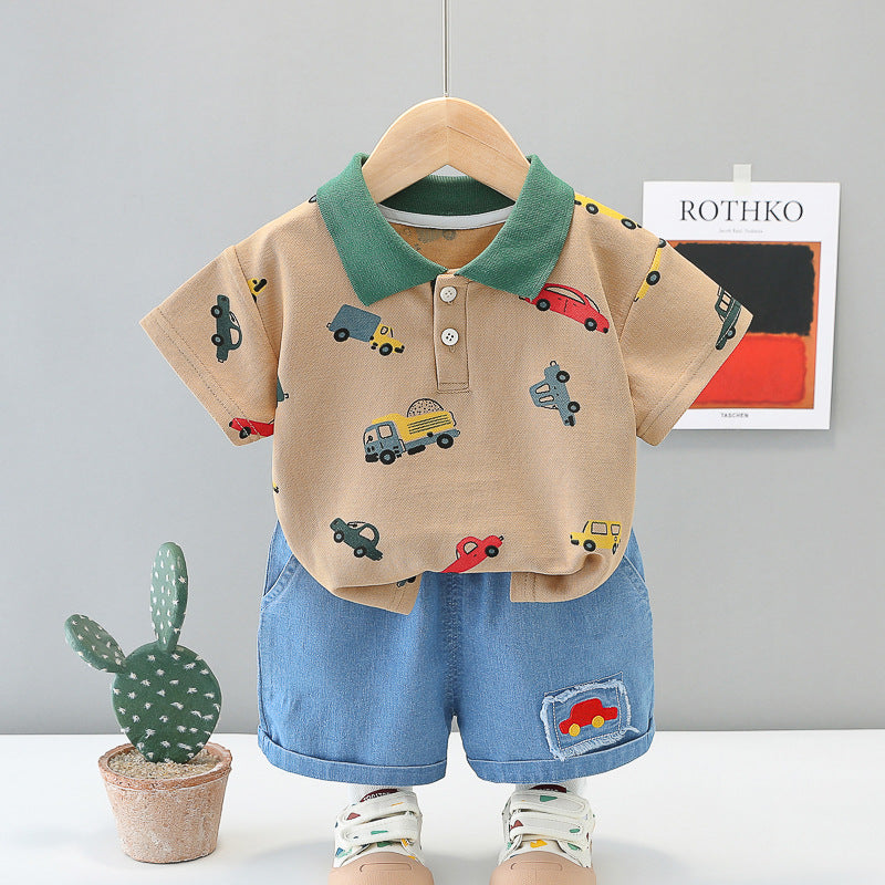 Car Denim Short Set