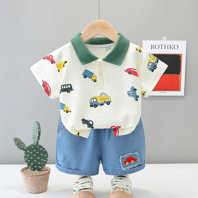 Car Denim Short Set