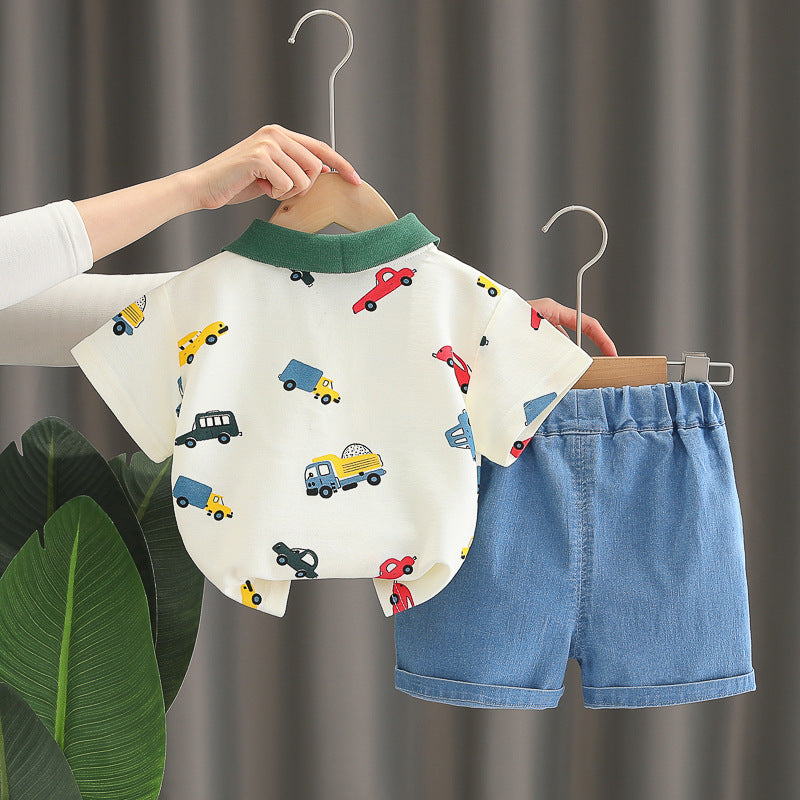 Car Denim Short Set