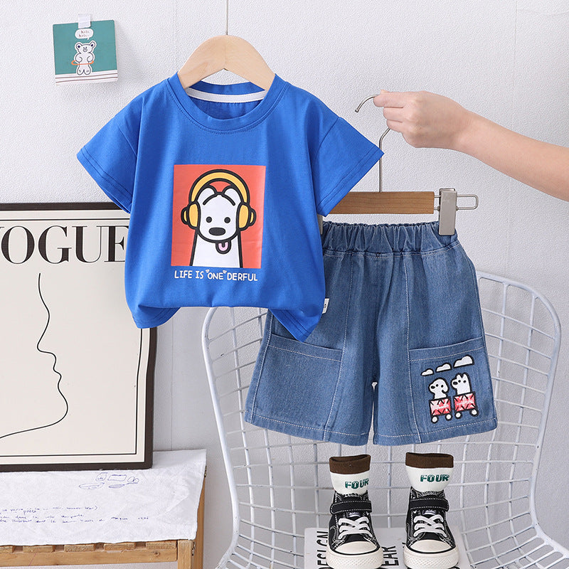 Dog Denim Short Set