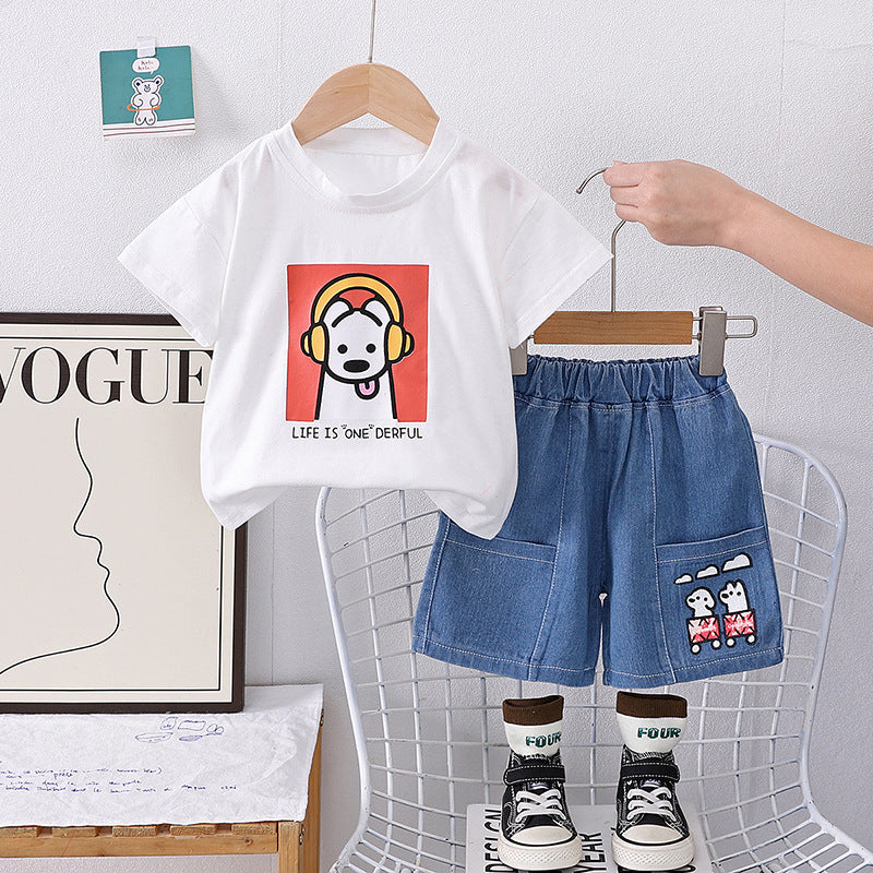 Dog Denim Short Set