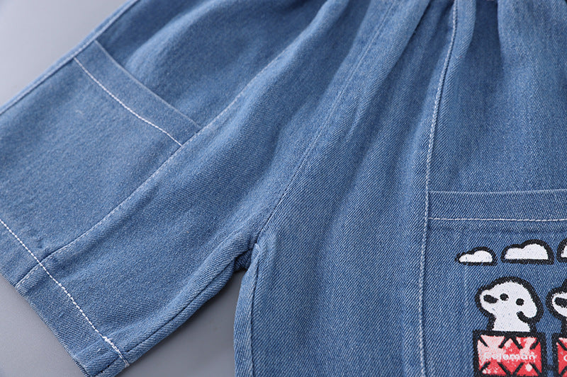 Dog Denim Short Set