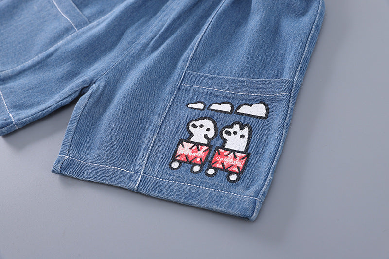 Dog Denim Short Set