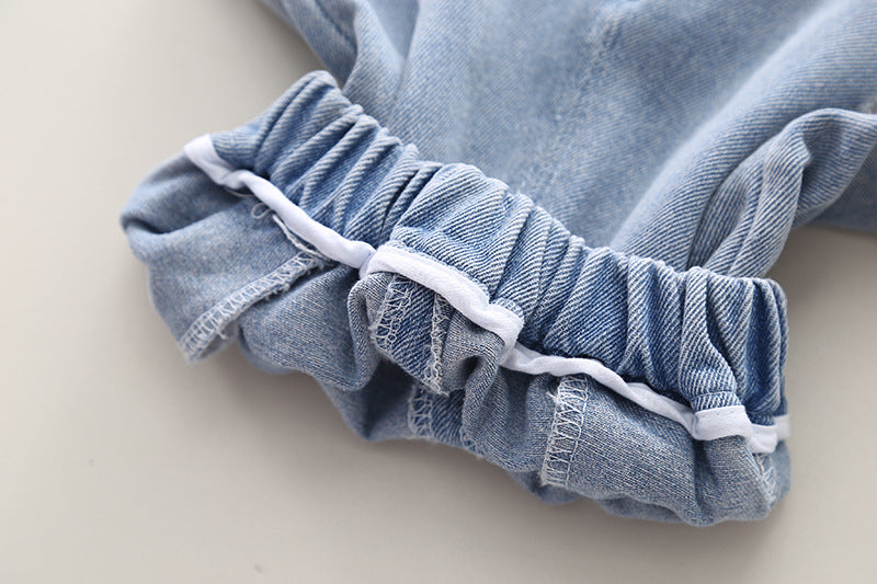 Tshirt Denim Shorts Set