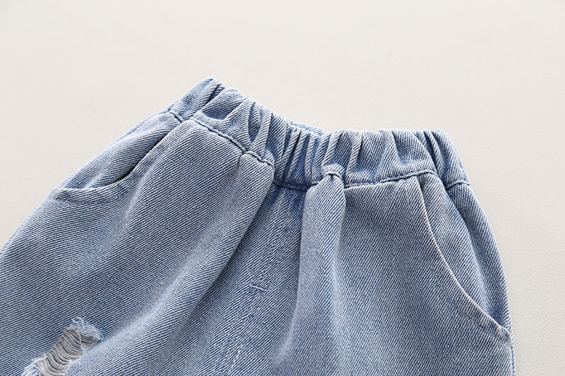 Shoes Denim Shorts Set