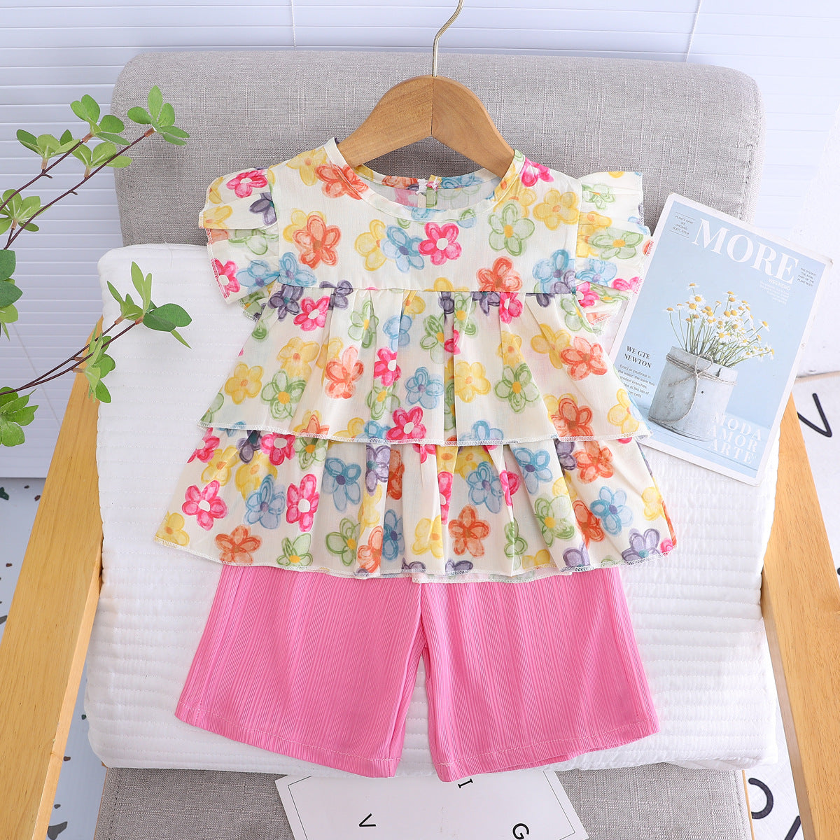 Ruffle Top Pant Set
