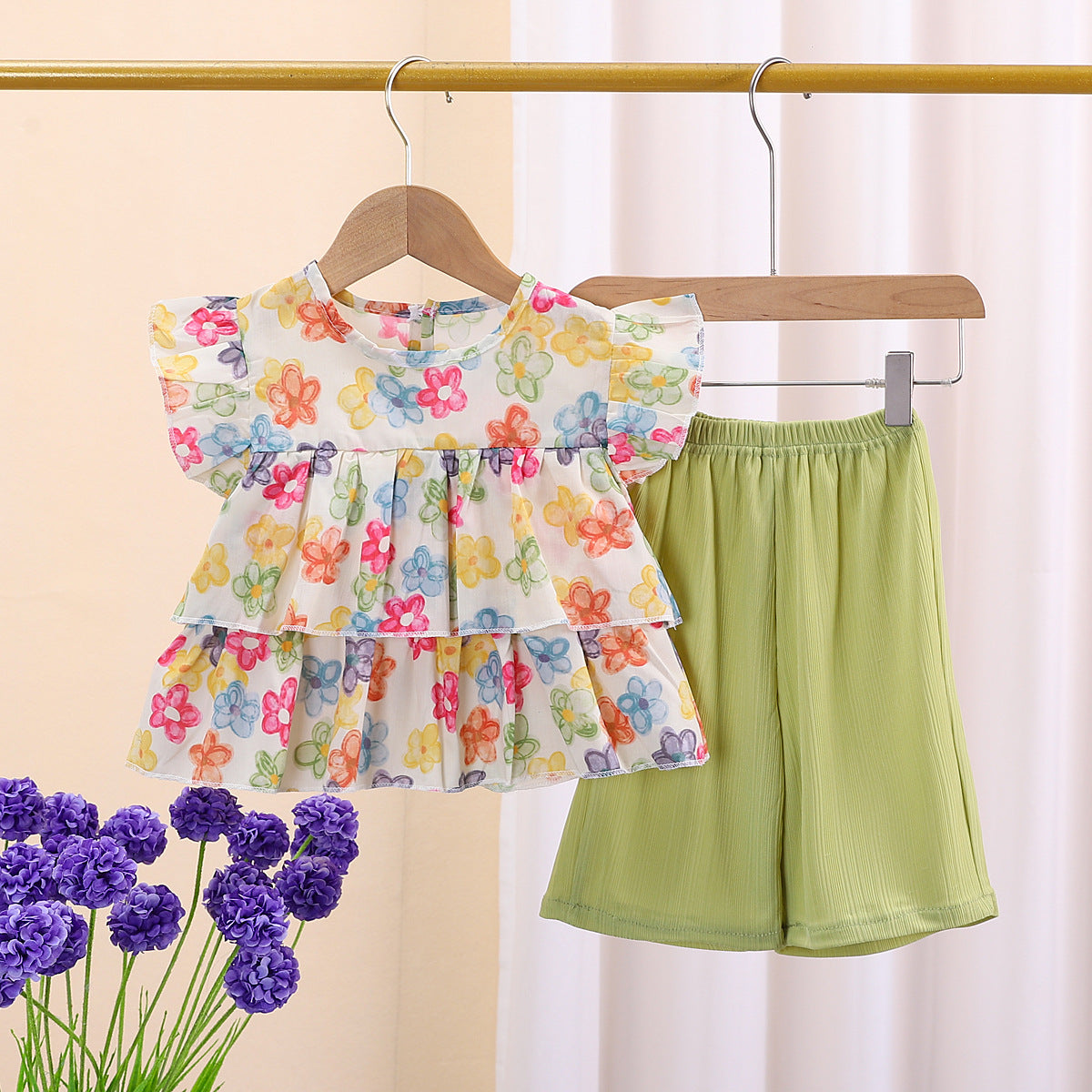 Ruffle Top Pant Set