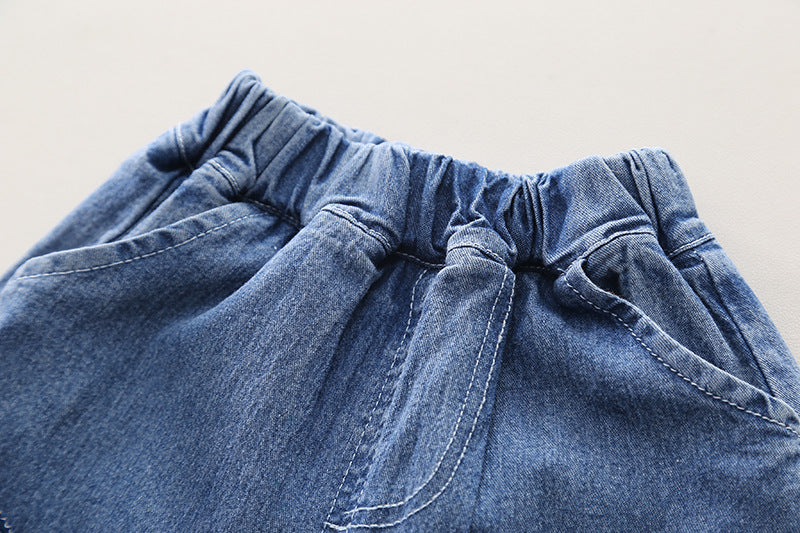 Panda Denim Shorts Set