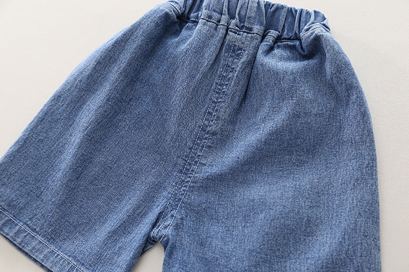 Panda Denim Shorts Set