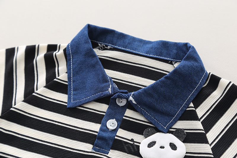 Panda Denim Shorts Set