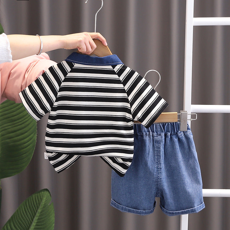 Panda Denim Shorts Set