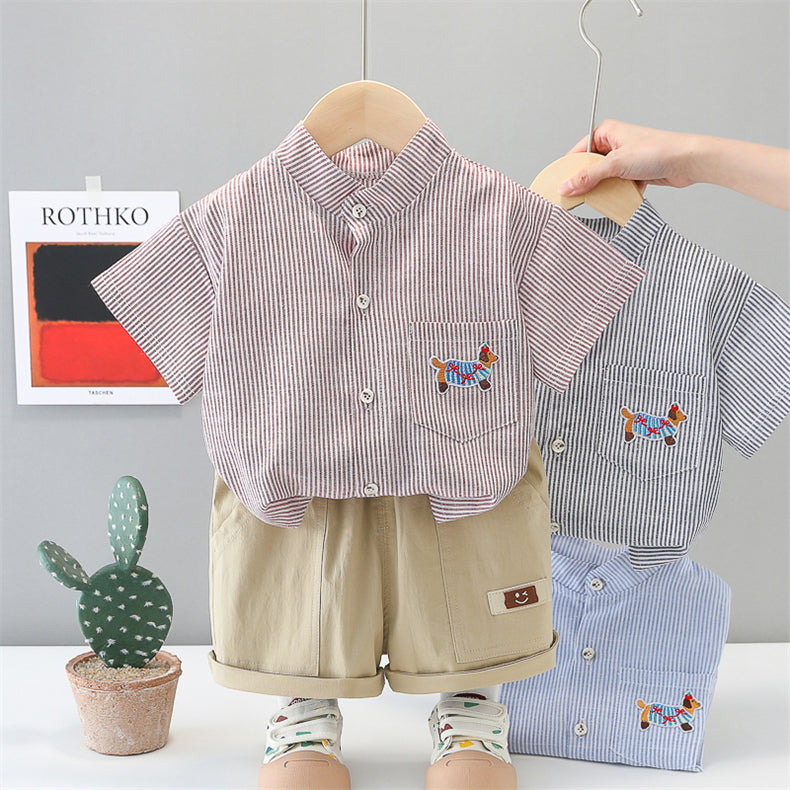 Stripped T-Shirt Shorts Set