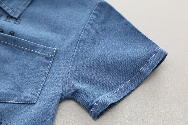 Denim Shorts Set