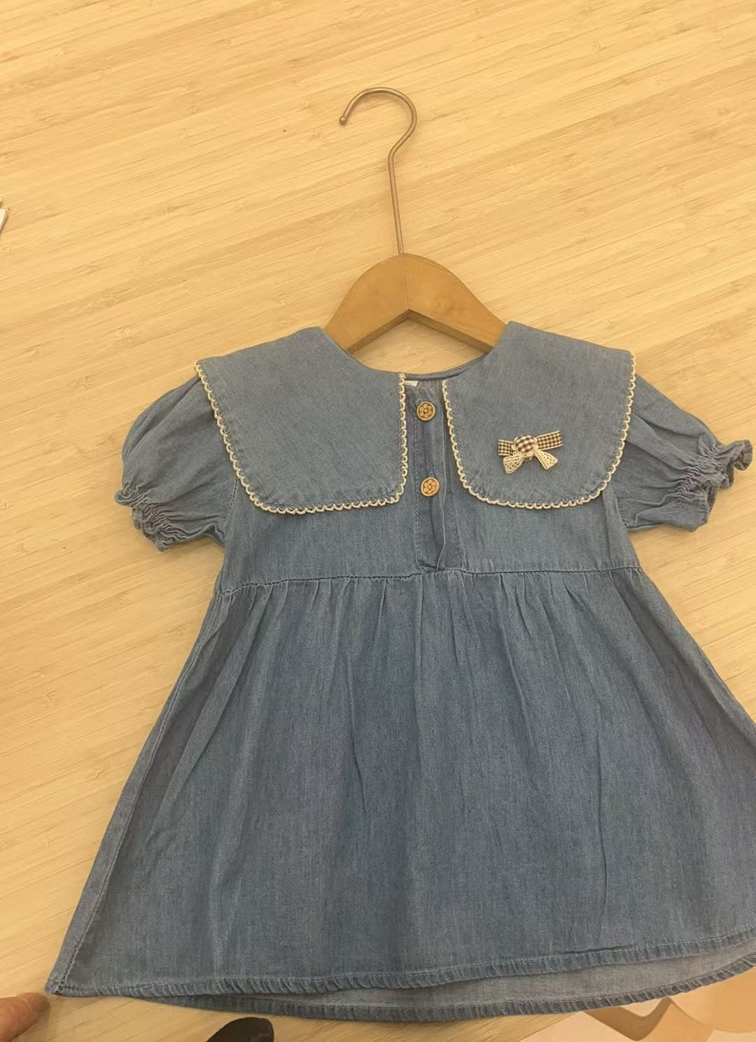 Wide Collared Denim Dress