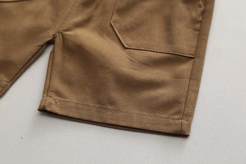 Constrasting Pocket Shorts Set