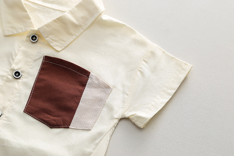Constrasting Pocket Shorts Set