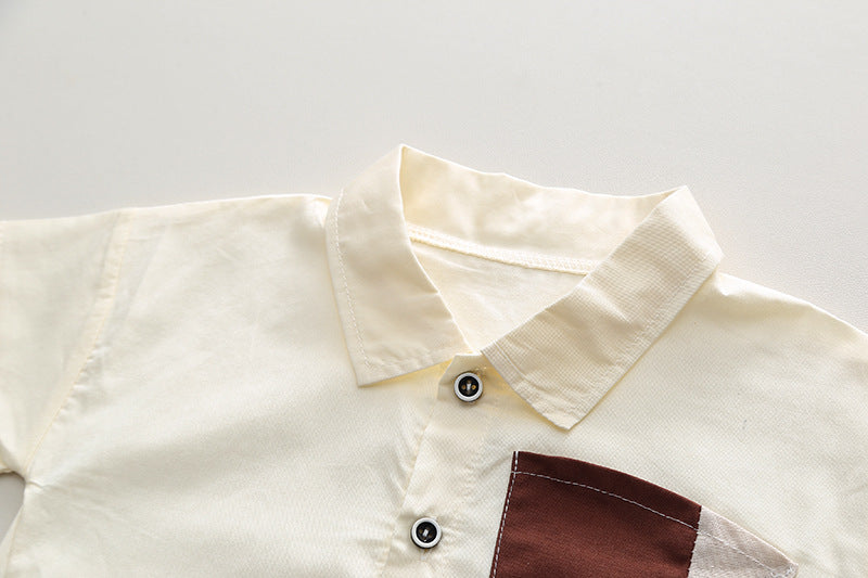 Constrasting Pocket Shorts Set