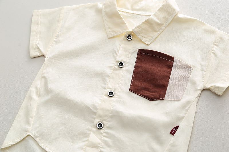 Constrasting Pocket Shorts Set