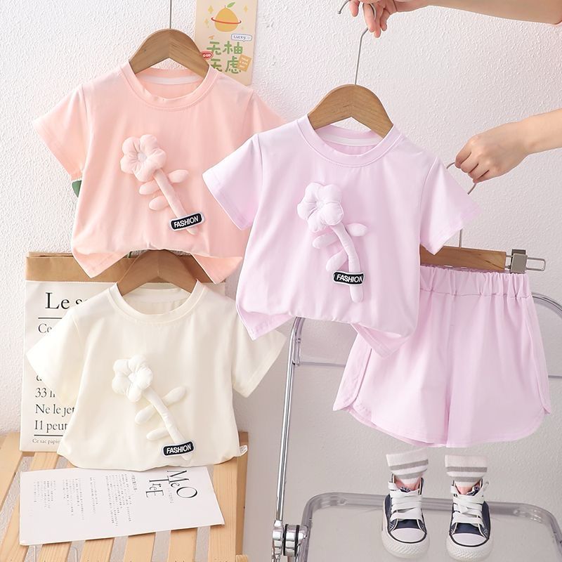 3D Flower Shorts Set