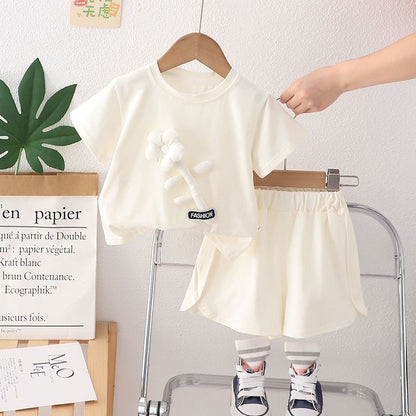 3D Flower Shorts Set