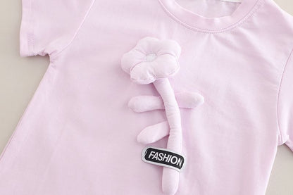 3D Flower Shorts Set