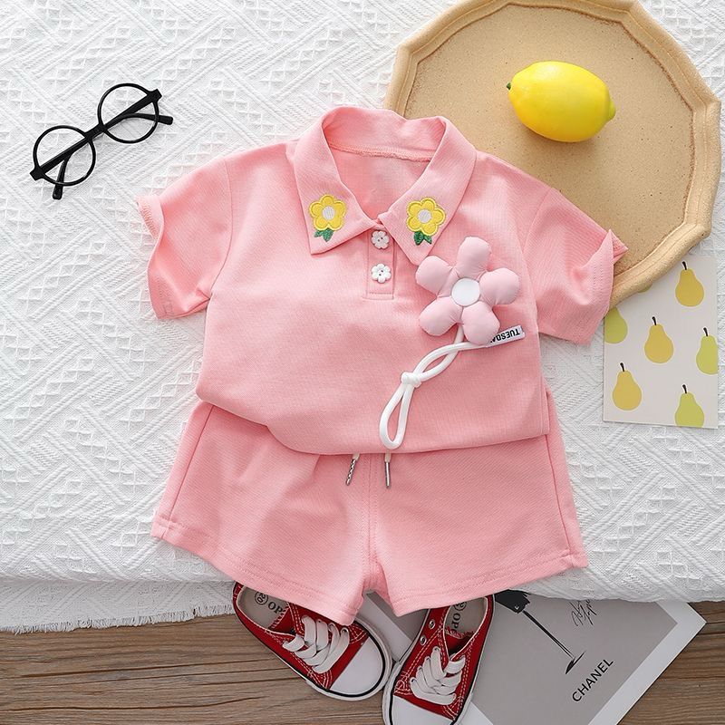 3D Flower Shorts Set