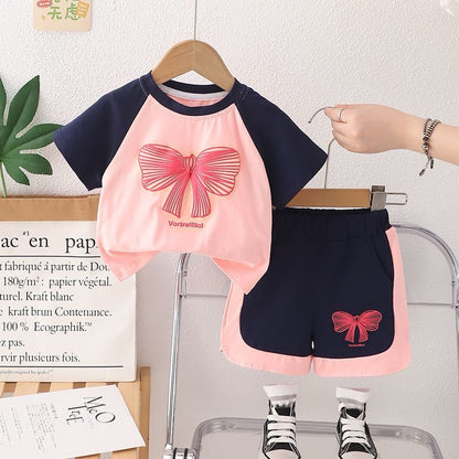 Bow Tshirt Shorts Set