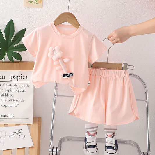 3D Flower Shorts Set