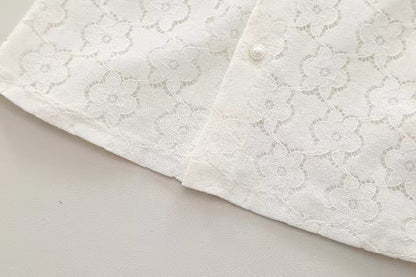 White Eyelet top with Wide shorts set