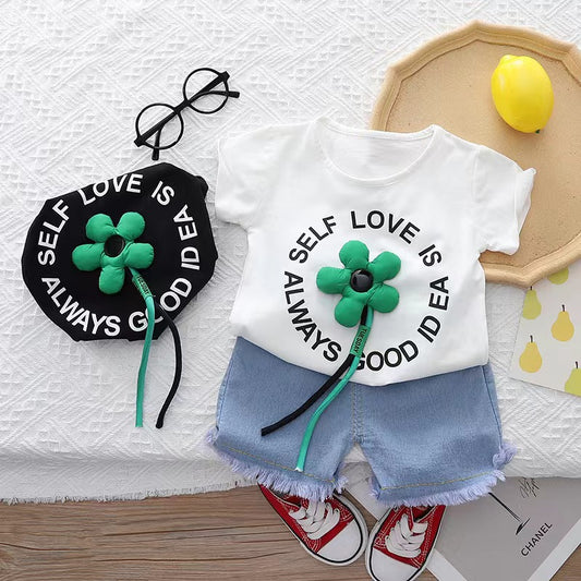 Self Love Denim Shorts Set