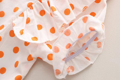 Polka Dot Denim Shorts Set
