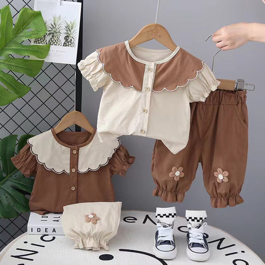 Vintage Scalloped Collar Pant Set