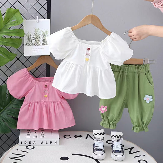 Puffed Sleeves Pant Set