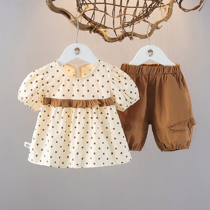 Polka Ruffled Shorts Set