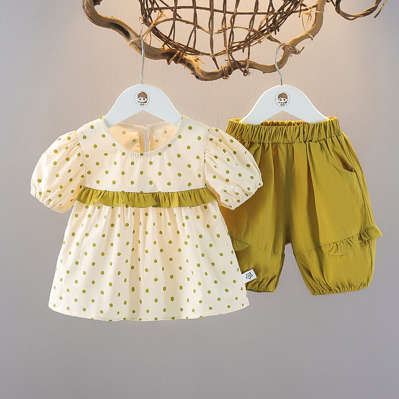 Polka Ruffled Shorts Set