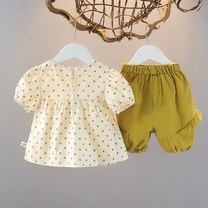 Polka Ruffled Shorts Set