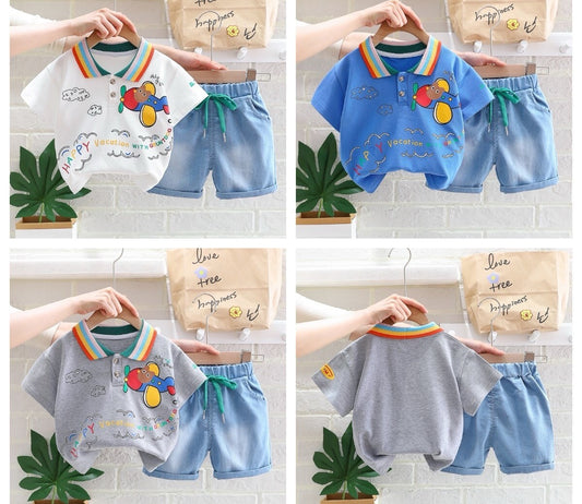 Vacation Denim Shorts Set