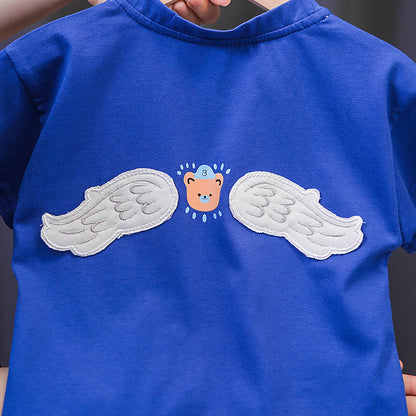 Angel Bear Denim Shorts Set